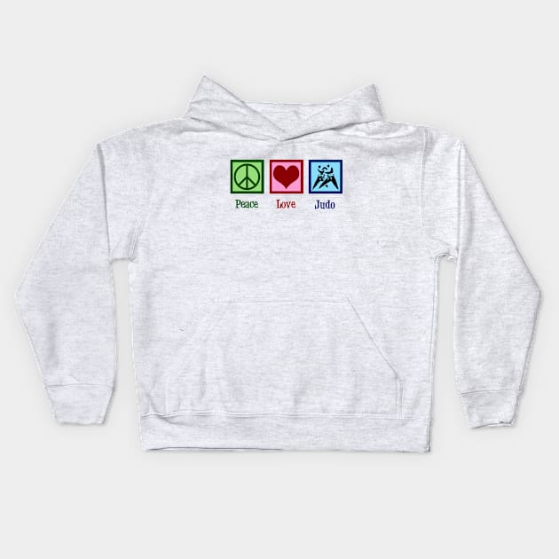 Peace Love Judo Kids Hoodie by epiclovedesigns